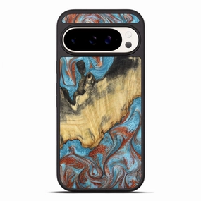 Anti Yellowing Pixel 10 Pro Xl Wood Phone Case - Clemmie (Teal & Gold, 781340)