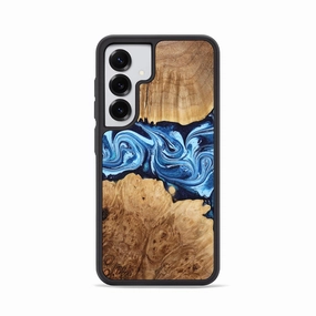 Anti Finger Streak Galaxy S25 Wood Phone Case - Tricia (Blue, 779468)