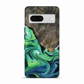 Fingerprint Resistant Coating Anti Shock Film Pixel 7 Wood Live Edge Phone Case - Braden (Green, 778898)