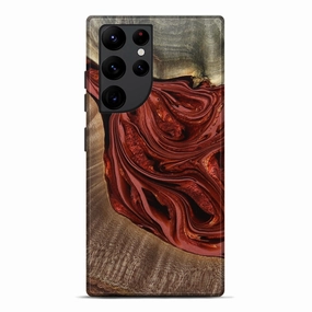 Anti Yellowing Film Edge Protection Galaxy S22 Ultra Wood Live Edge Phone Case - Clair (Red, 778079)