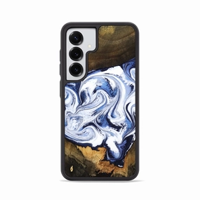 Bubble Free Installation Galaxy S25 Wood Phone Case - Kaylani (Blue, 760788)