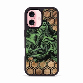 Iphone 16 Wood Phone Case - Agustin (Pattern, 774659) Rounded Edges Water Resistant