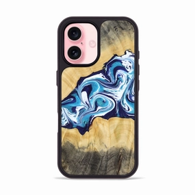 Iphone 16 Wood Phone Case - Jaxson (Blue, 779467) Scratch Proof