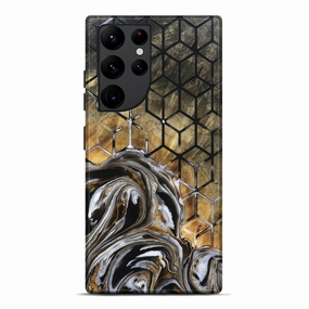 Reinforced Corners Anti Reflection Coating Galaxy S22 Ultra Wood Live Edge Phone Case - Kaitlin (Pattern, 781458)