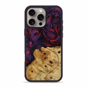 Anti Finger Oil Bubble Resistant Film Iphone 16 Pro Max Wood Phone Case - Melvyn (Red, 771135)