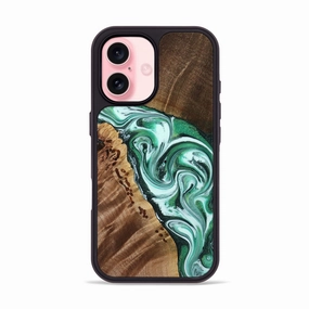 Bubble Resistant Film Iphone 16 Wood Phone Case - Milan (Green, 772126)