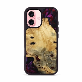 Smooth Touch Film Shock Guard Iphone 16 Wood Phone Case - Monte (Red, 780131)