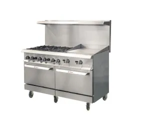 IKON - IR-6B-24TG-60, 60" Gas Range With 24?? Griddle& 6 Burners 306,000 BTU Therm Control