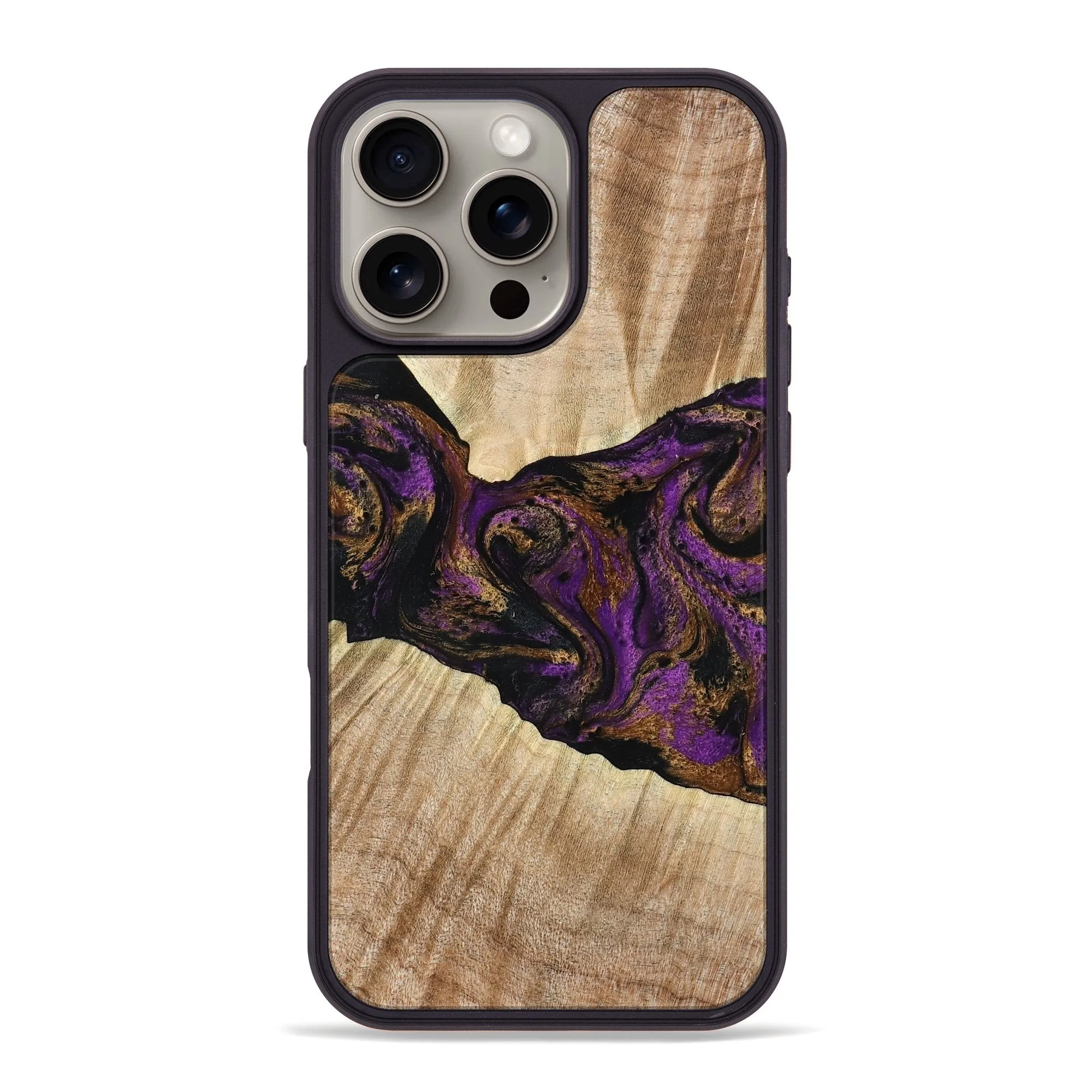 Slim Screen Protector Anti Fingerprint Screen Iphone 16 Pro Max Wood Phone Case - Dorla (Purple, 778269)