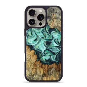 Anti Dust Film Anti Finger Mark Iphone 16 Pro Max Wood Phone Case - Lesia (Green, 780707)