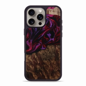 Iphone 16 Pro Max Wood Phone Case - Nola (Red, 773337) Self Healing Fingerprint Shield