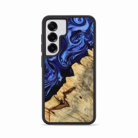 HD Screen Protector Oleophobic Coating Galaxy S25 Wood Phone Case - Marina (Blue, 781578)