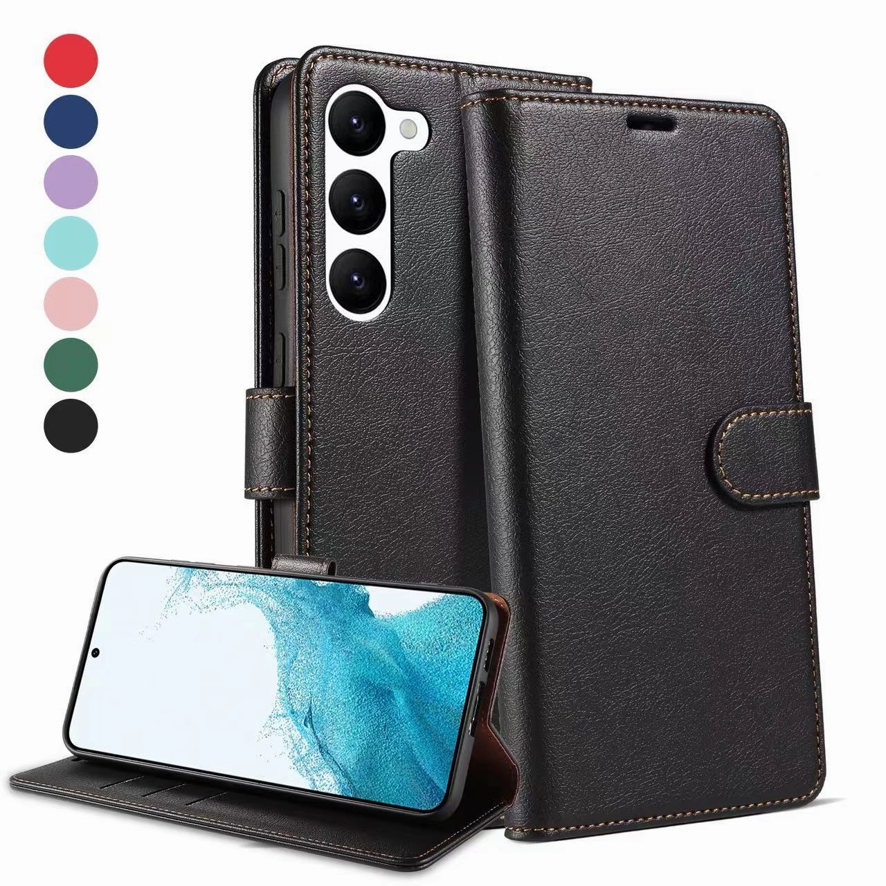 Anti Finger Oil Coating Wallet Case For Galaxy A Series