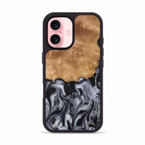 Iphone 16 Wood Phone Case - Aisha (Black & White, 775648) Crystal Clear Screen