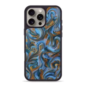 Fingerprint Free Iphone 16 Pro Max Resinart Phone Case - Gerald (Teal & Gold, 780492)