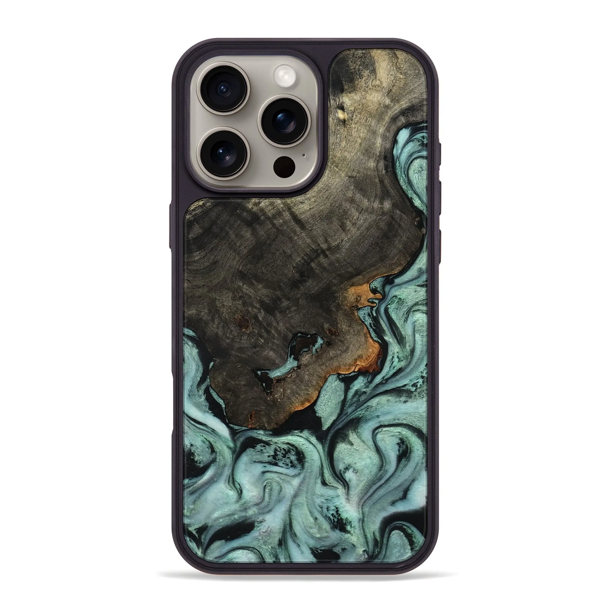 Iphone 16 Pro Max Wood Phone Case - Abel (Green, 780700) HD Clarity