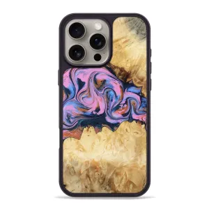 Iphone 16 Pro Max Wood Phone Case - Ailany (Blue, 780685) Raised Edges Crystal Clear