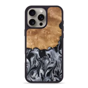 Anti Finger Grease Anti Reflection Iphone 16 Pro Max Wood Phone Case - Aisha (Black & White, 775648)