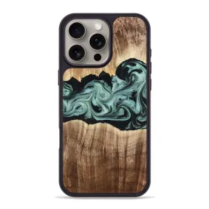 Protective Screen Anti Fog Iphone 16 Pro Max Wood Phone Case - Alessia (Green, 778675)