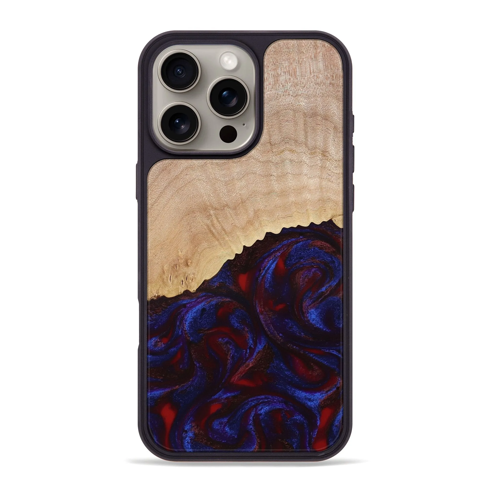 Anti Reflection Screen Anti Finger Smear Iphone 16 Pro Max Wood Phone Case - Alfredo (Red, 778555)
