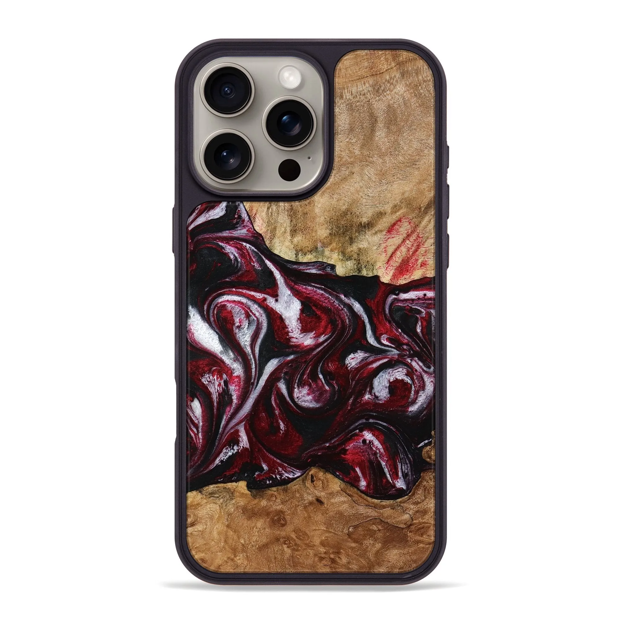 Anti Reflection Iphone 16 Pro Max Wood Phone Case - Alva (Red, 776242)