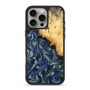Iphone 16 Pro Max Wood Phone Case - Alycia (Blue, 780703) Scratch Proof