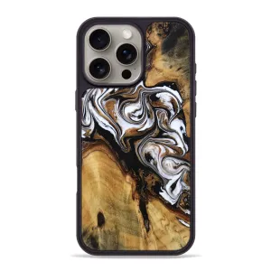 Iphone 16 Pro Max Wood Phone Case - Antonio (Black & White, 781628) Scratch Resistant Case Friendly