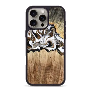 Iphone 16 Pro Max Wood Phone Case - Arleen (Black & White, 776236) Scratch Resistant Coating Scratch Protection
