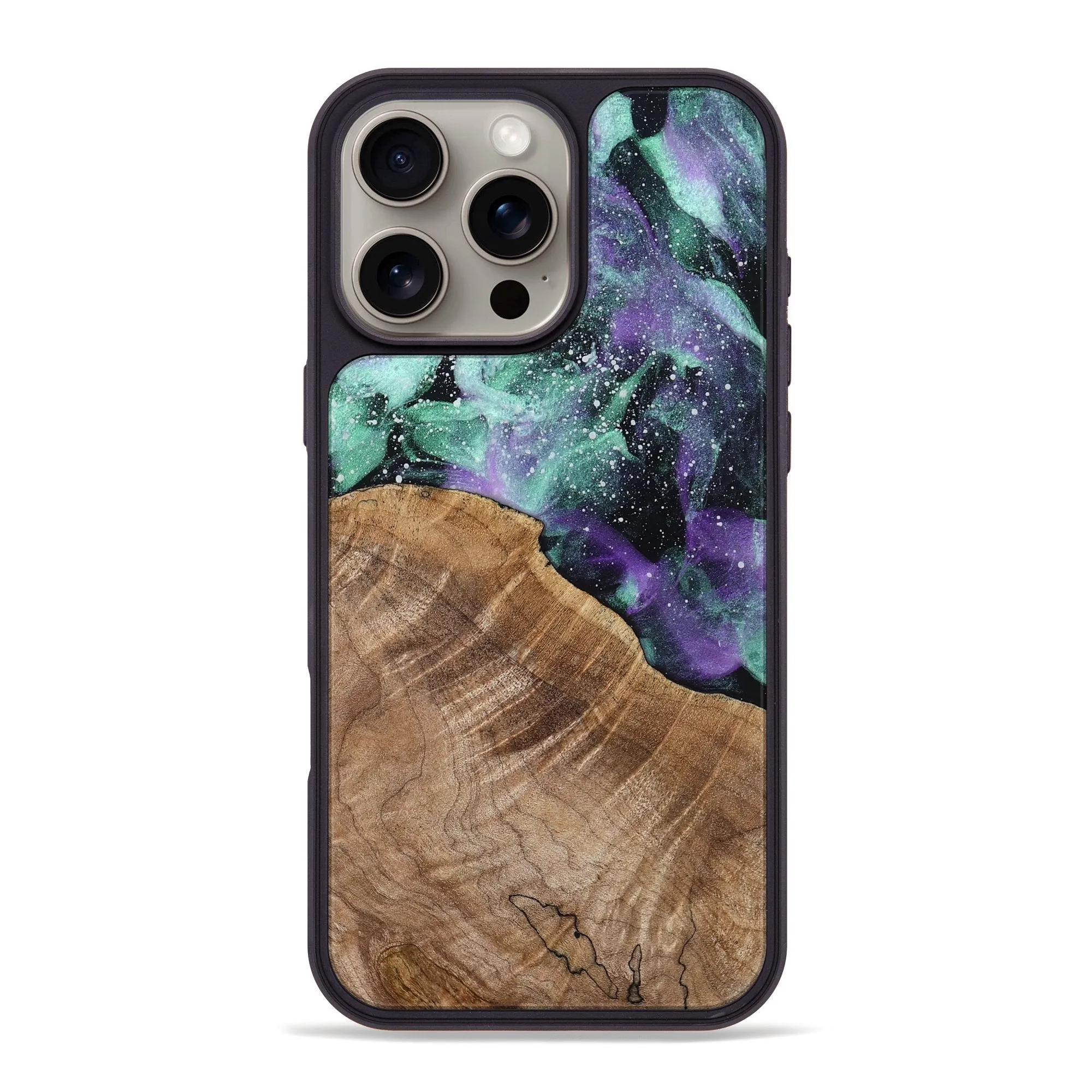 Iphone 16 Pro Max Wood Phone Case - August (Cosmos, 781088) Anti Yellowing Screen Easy Apply