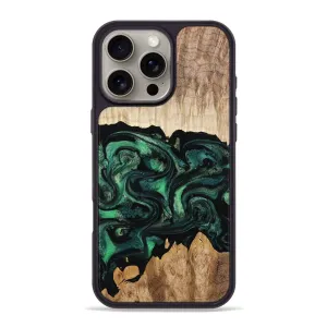 Protective Layer Scratch Resistant Iphone 16 Pro Max Wood Phone Case - Birdie (Green, 781741)