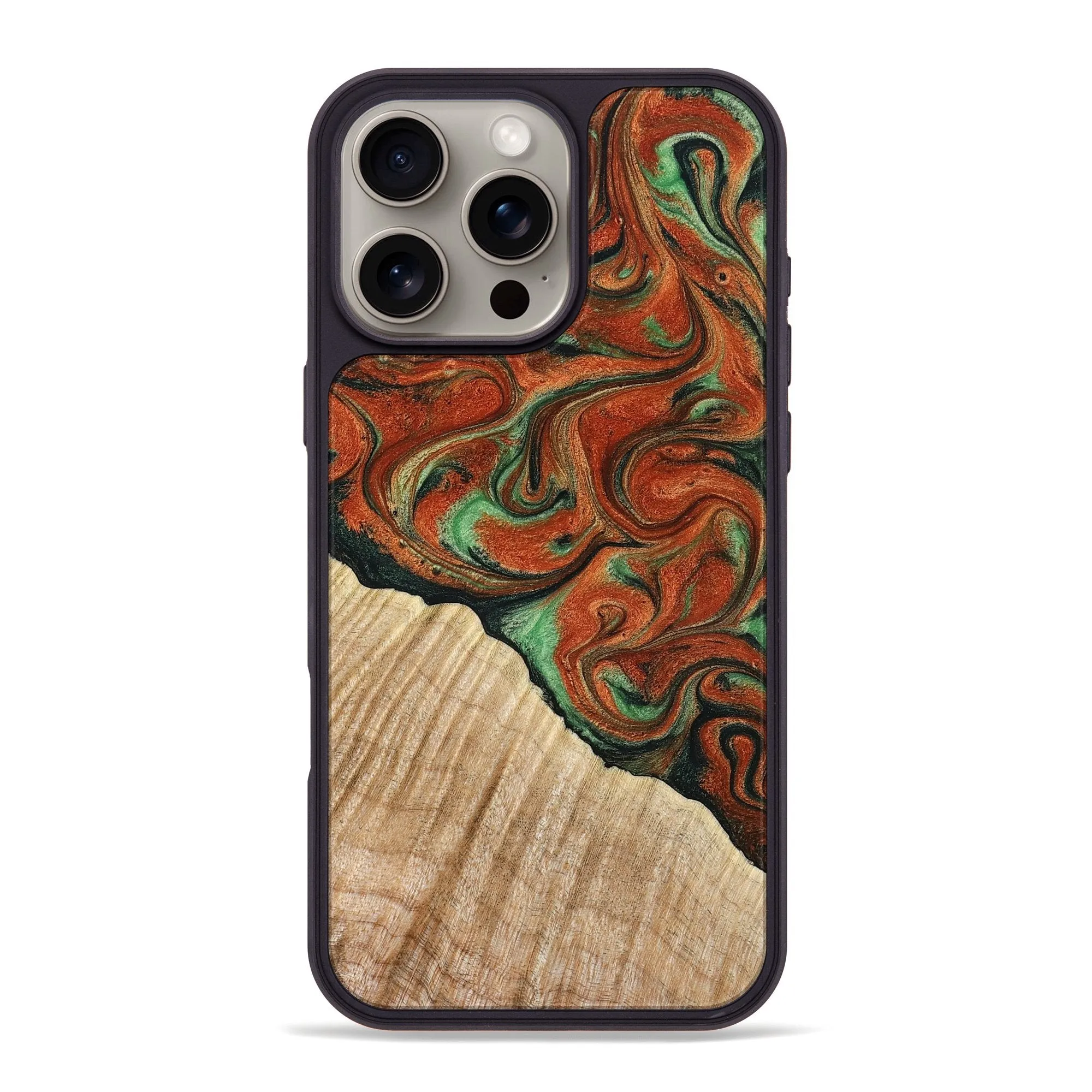 Iphone 16 Pro Max Wood Phone Case - Braedon (Green, 778336) Anti Yellowing