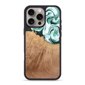 Iphone 16 Pro Max Wood Phone Case - Carey (Green, 777925) Scratch Resistant Glass Grip Friendly