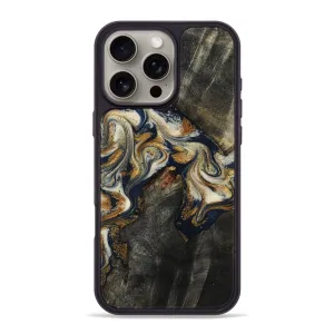 Scratch Protection Scratch Proof Iphone 16 Pro Max Wood Phone Case - Cathryn (Teal & Gold, 781573)