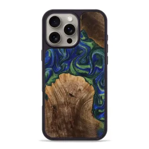 Iphone 16 Pro Max Wood Phone Case - Celine (Green, 780696) Anti Finger Mark Fingerprint Resistant Coating