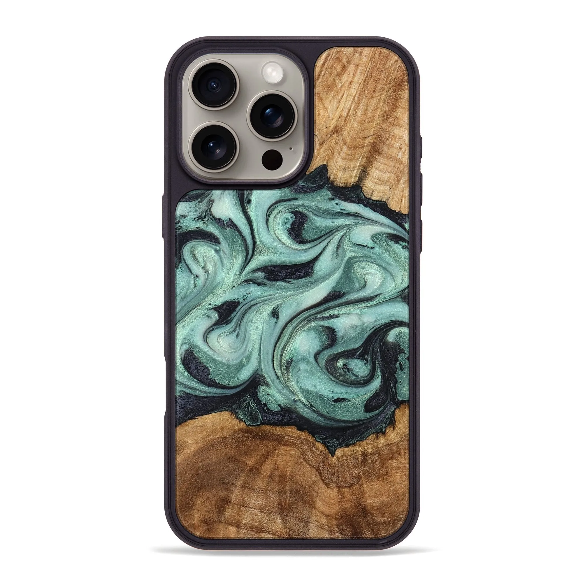 Anti Scratch Screen Iphone 16 Pro Max Wood Phone Case - Clarice (Green, 778357)