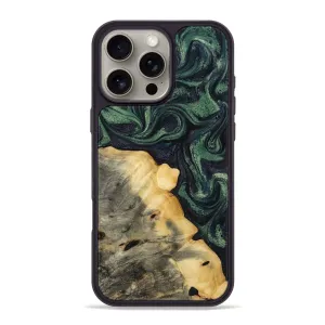 Iphone 16 Pro Max Wood Phone Case - Dania (Green, 776199) Anti Fingerprint Coating Smooth Touch Film