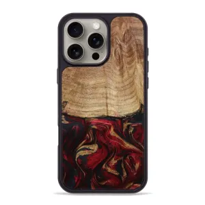 Iphone 16 Pro Max Wood Phone Case - Deanne (Red, 780503) Protective Cover Impact Resistant