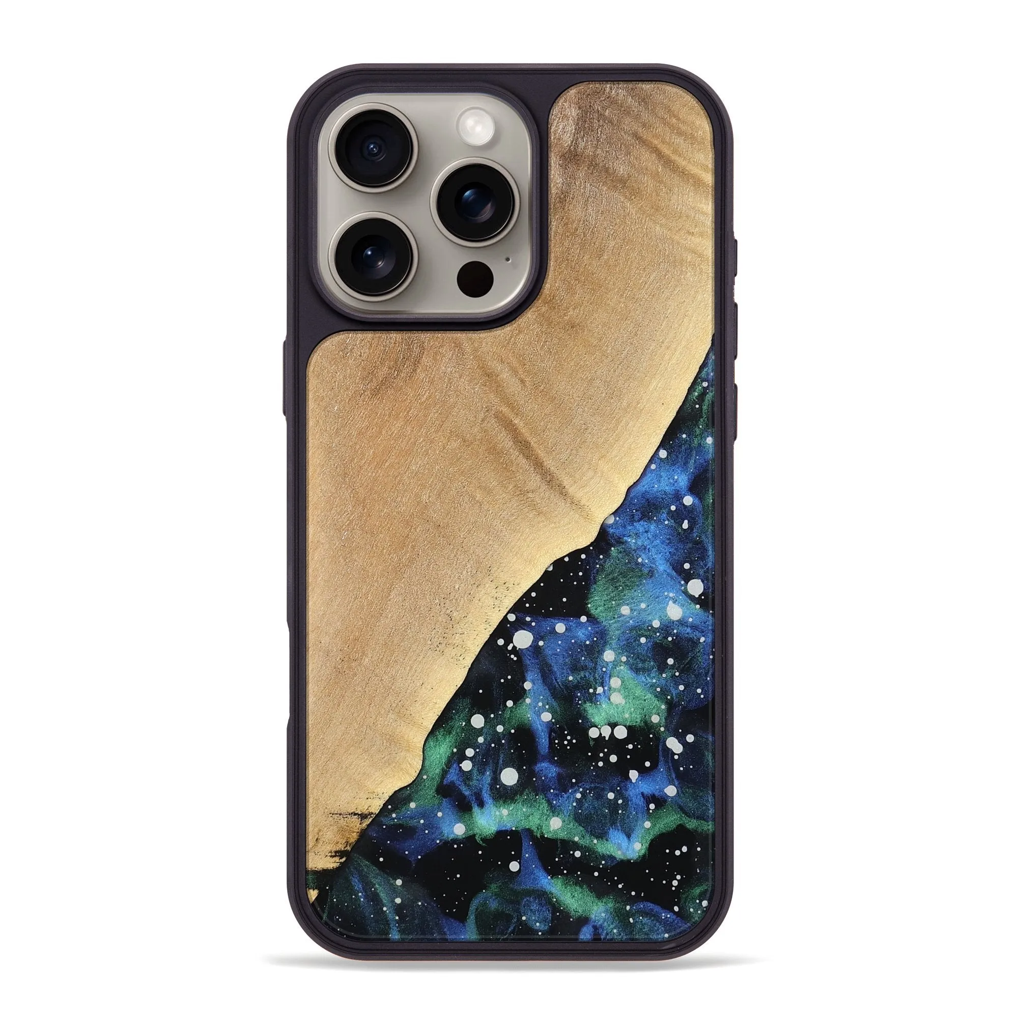 Iphone 16 Pro Max Wood Phone Case - Dillion (Cosmos, 776455) Anti Finger Stain Grip Friendly