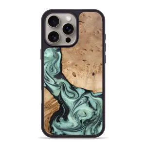 Rounded Edges Anti Finger Mark Film Iphone 16 Pro Max Wood Phone Case - Dorotha (Green, 776662)