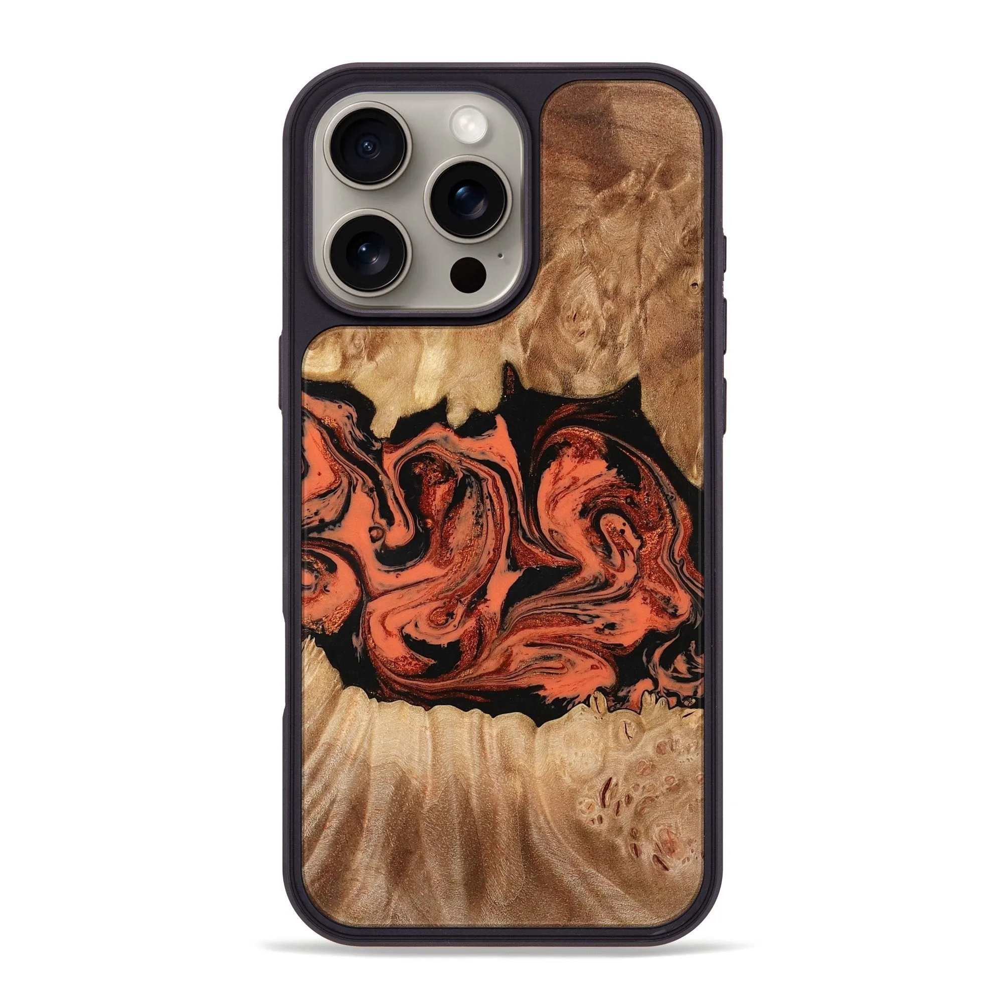 Iphone 16 Pro Max Wood Phone Case - Elowyn (Red, 778557) Reinforced Corners Shock Proof Film