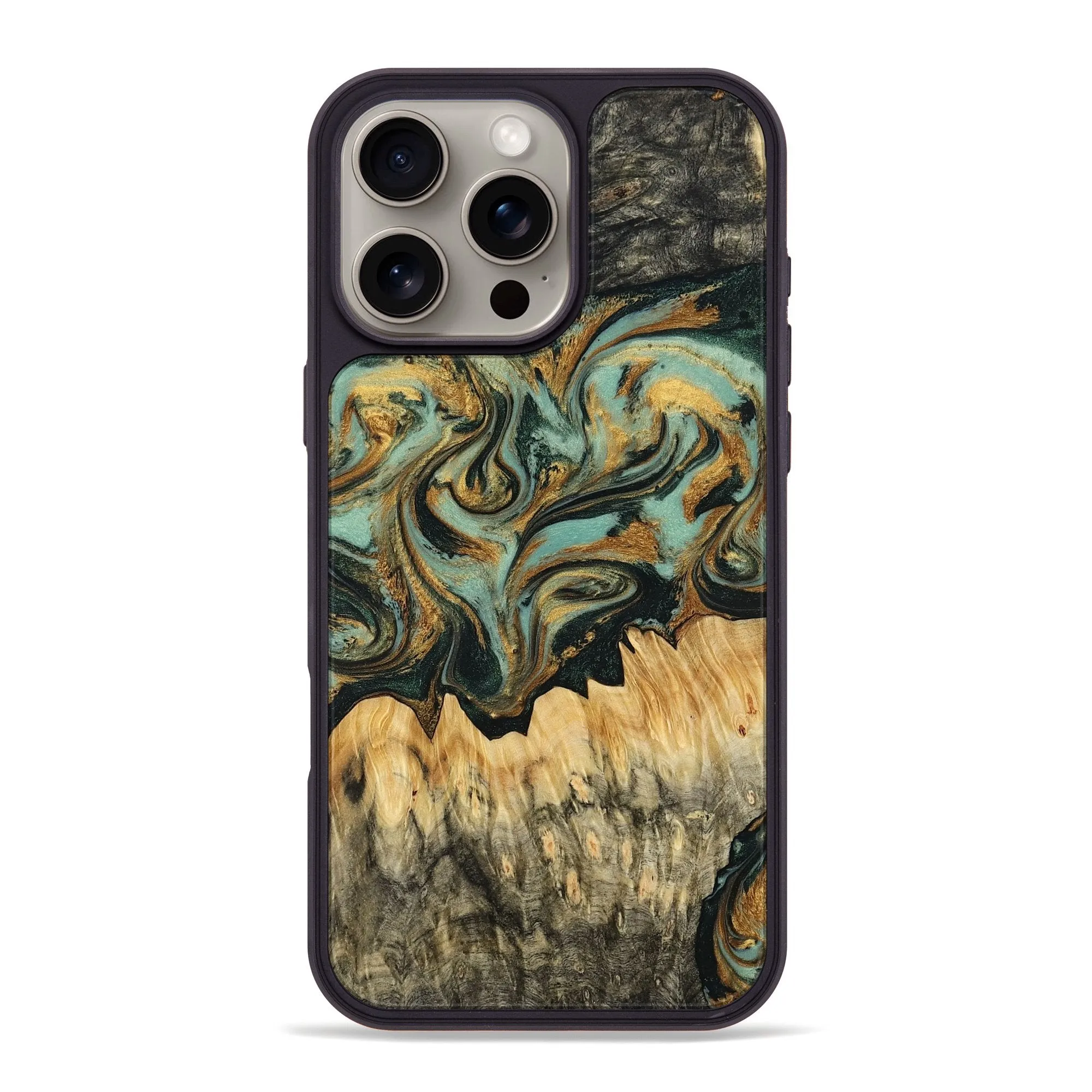 Screen Defense Iphone 16 Pro Max Wood Phone Case - Elvera (Green, 781756)