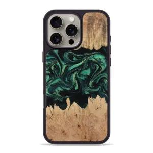 Iphone 16 Pro Max Wood Phone Case - Erna (Green, 781774) Anti Fingerprint Screen
