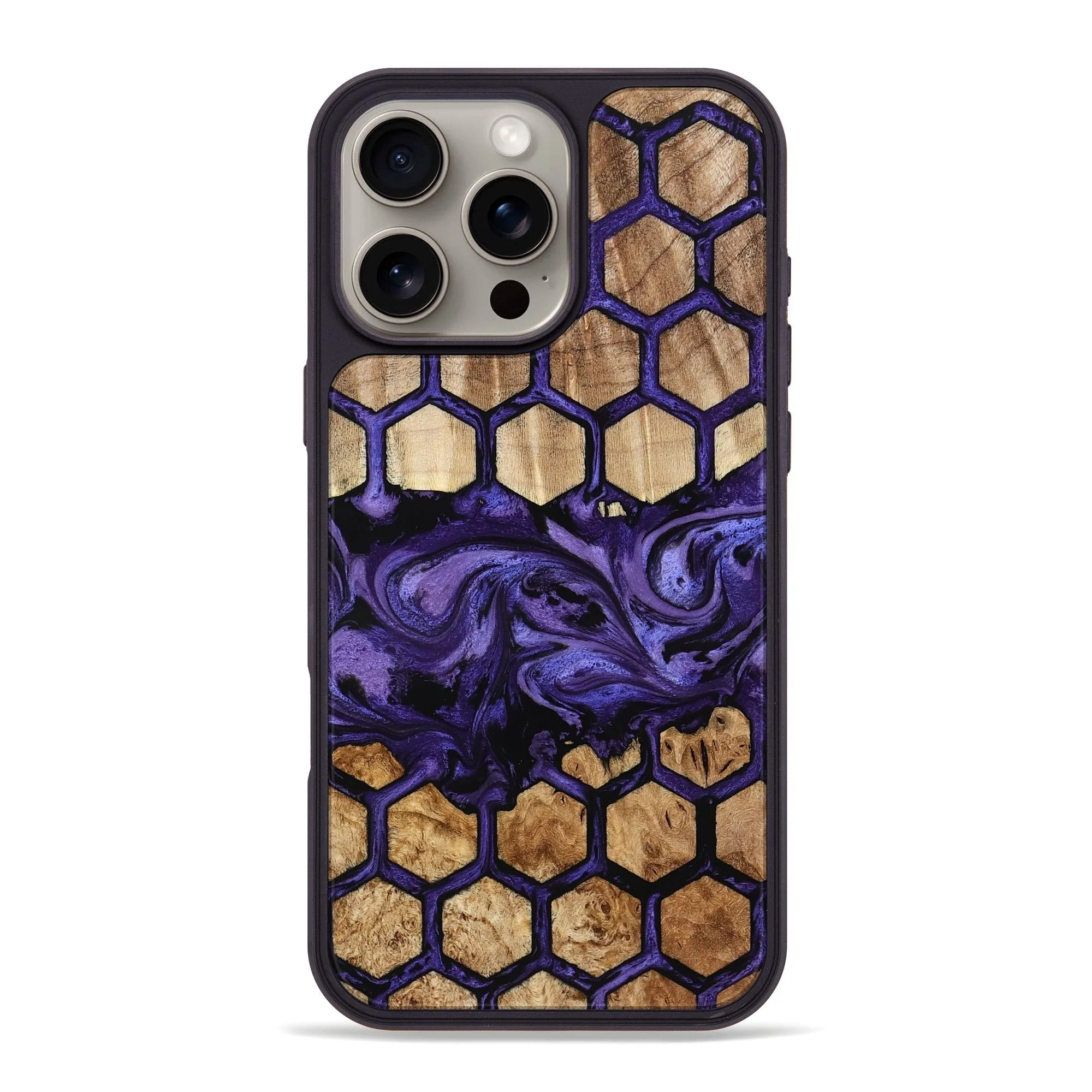Iphone 16 Pro Max Wood Phone Case - Ettie (Pattern, 775905) Tempered Screen Protector Anti Finger Oil Coating