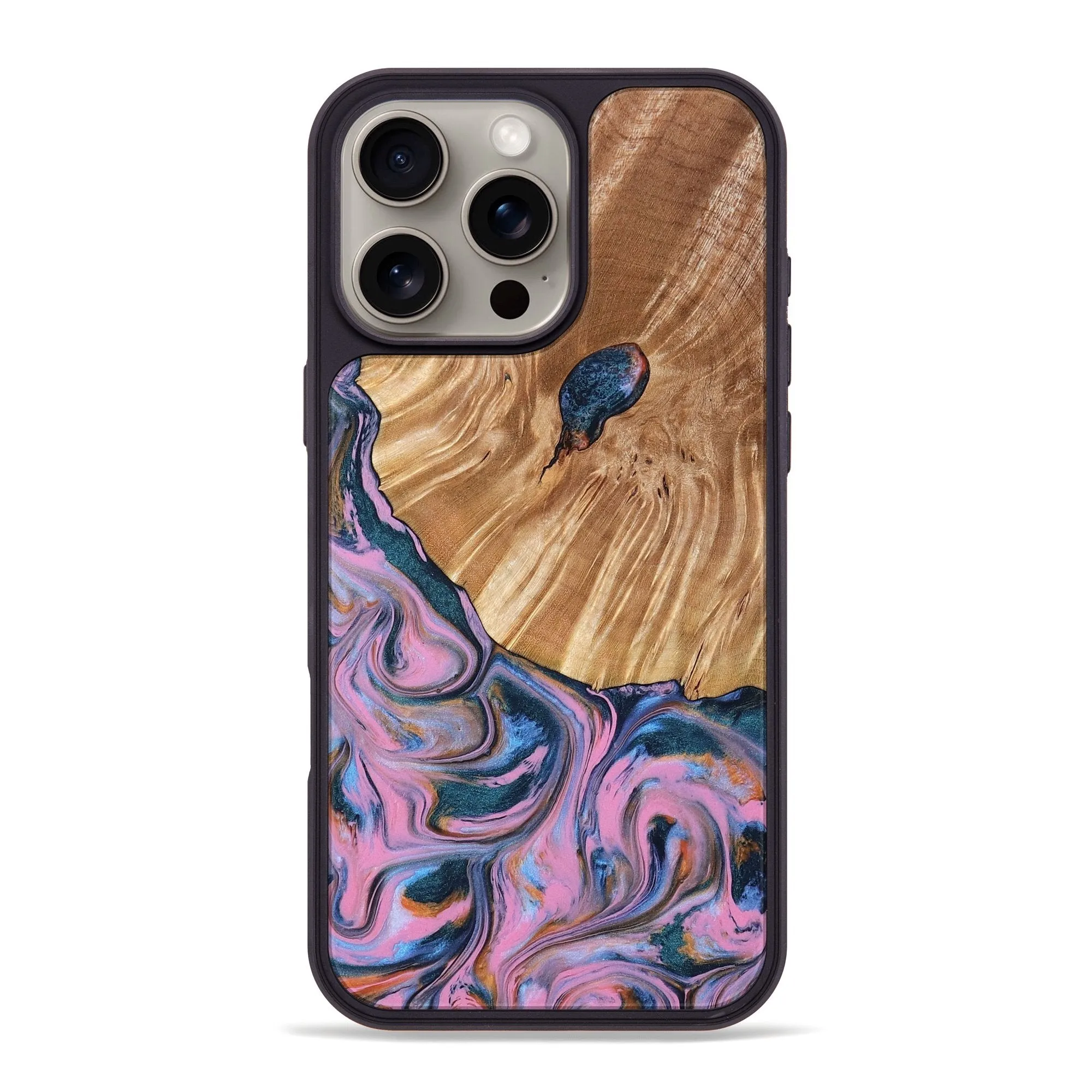 Iphone 16 Pro Max Wood Phone Case - Florida (Blue, 778595) Easy Apply Anti Finger Mark Film