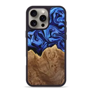 Fingerprint Resistant Screen Iphone 16 Pro Max Wood Phone Case - Glenn (Blue, 780067)