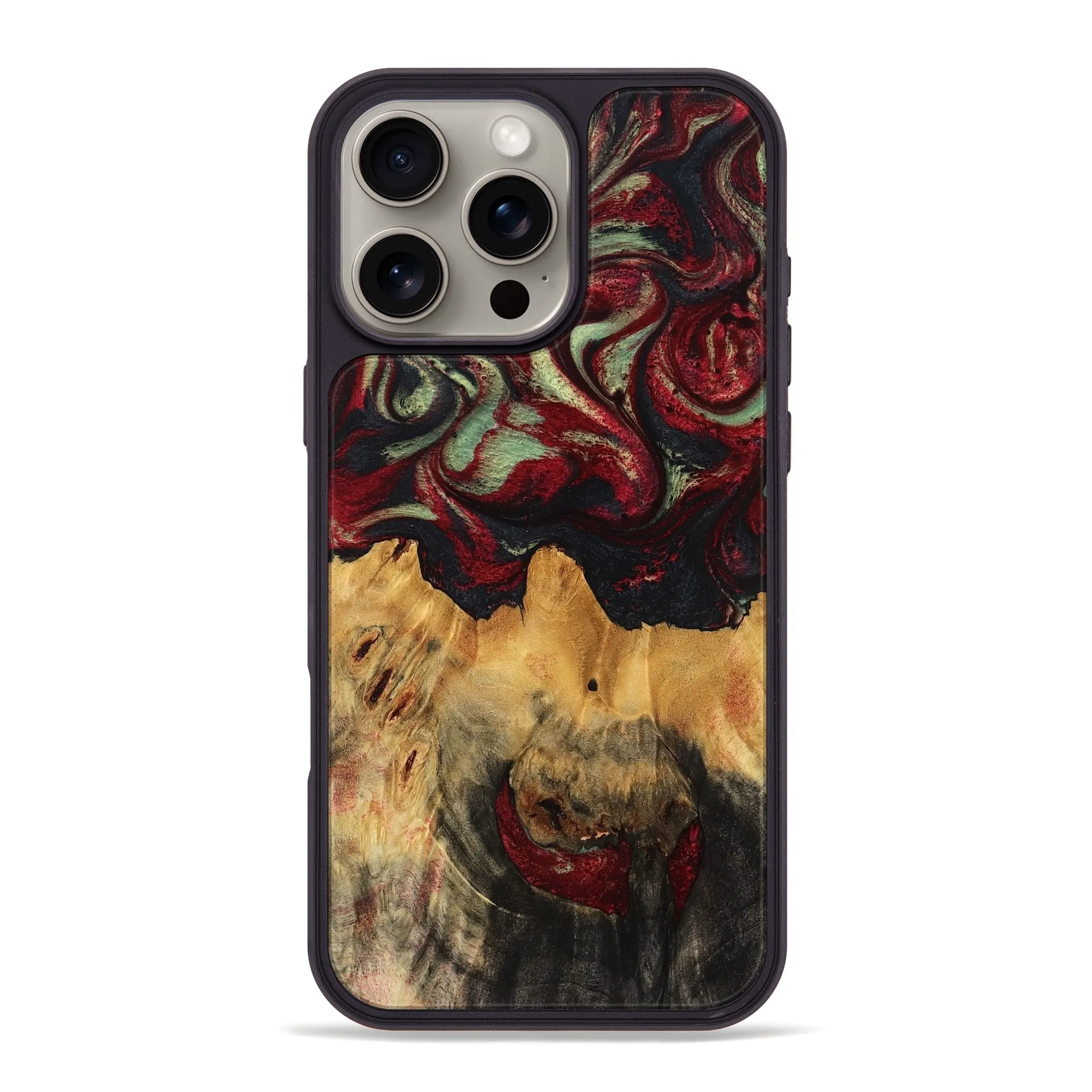 Slim Screen Protector Anti Yellowing Film Iphone 16 Pro Max Wood Phone Case - Hank (Red, 780953)