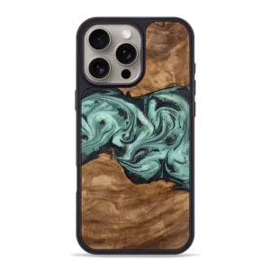 Iphone 16 Pro Max Wood Phone Case - Hettie (Green, 775909) Easy Apply