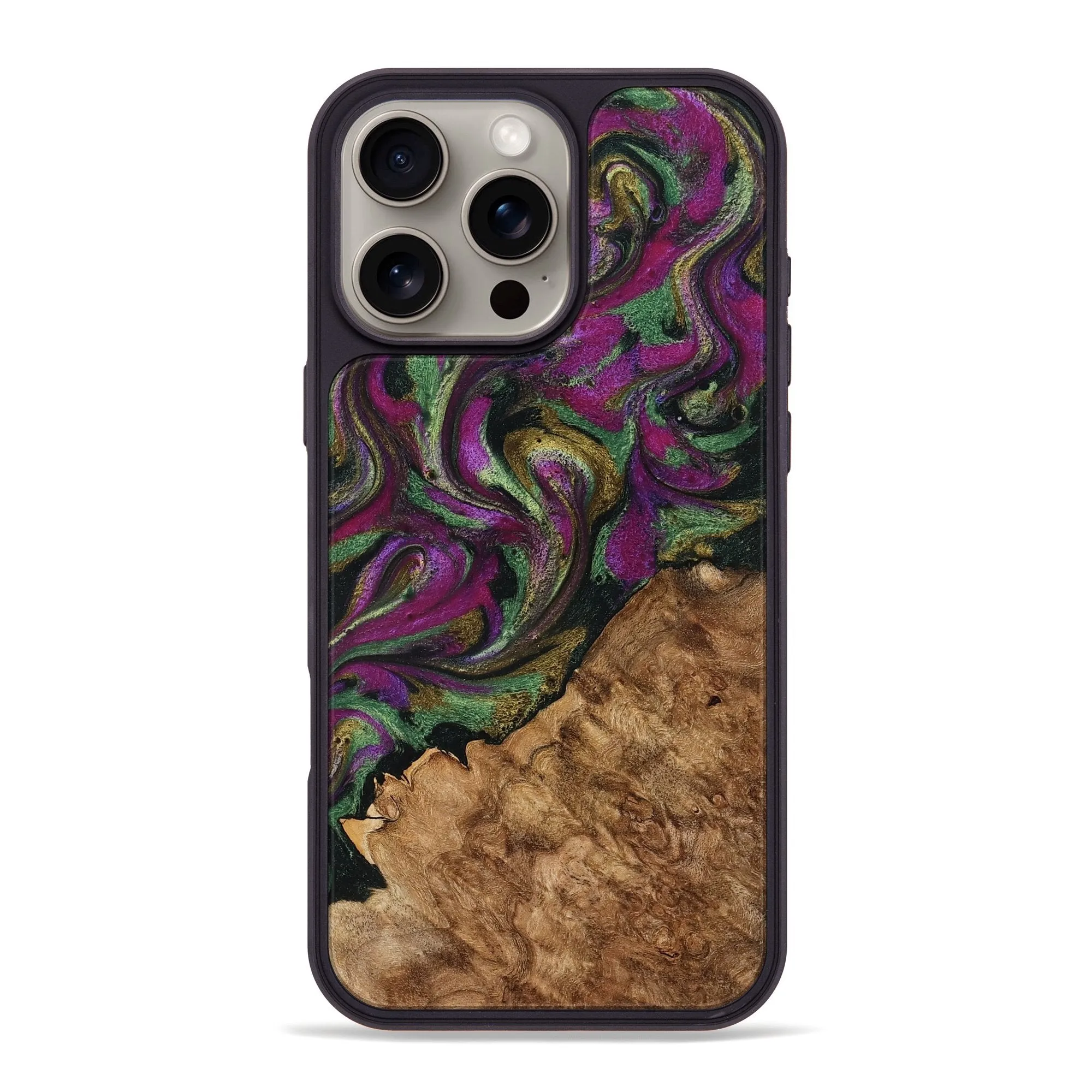 Iphone 16 Pro Max Wood Phone Case - Jadiel (Green, 775908) Dustproof Cover