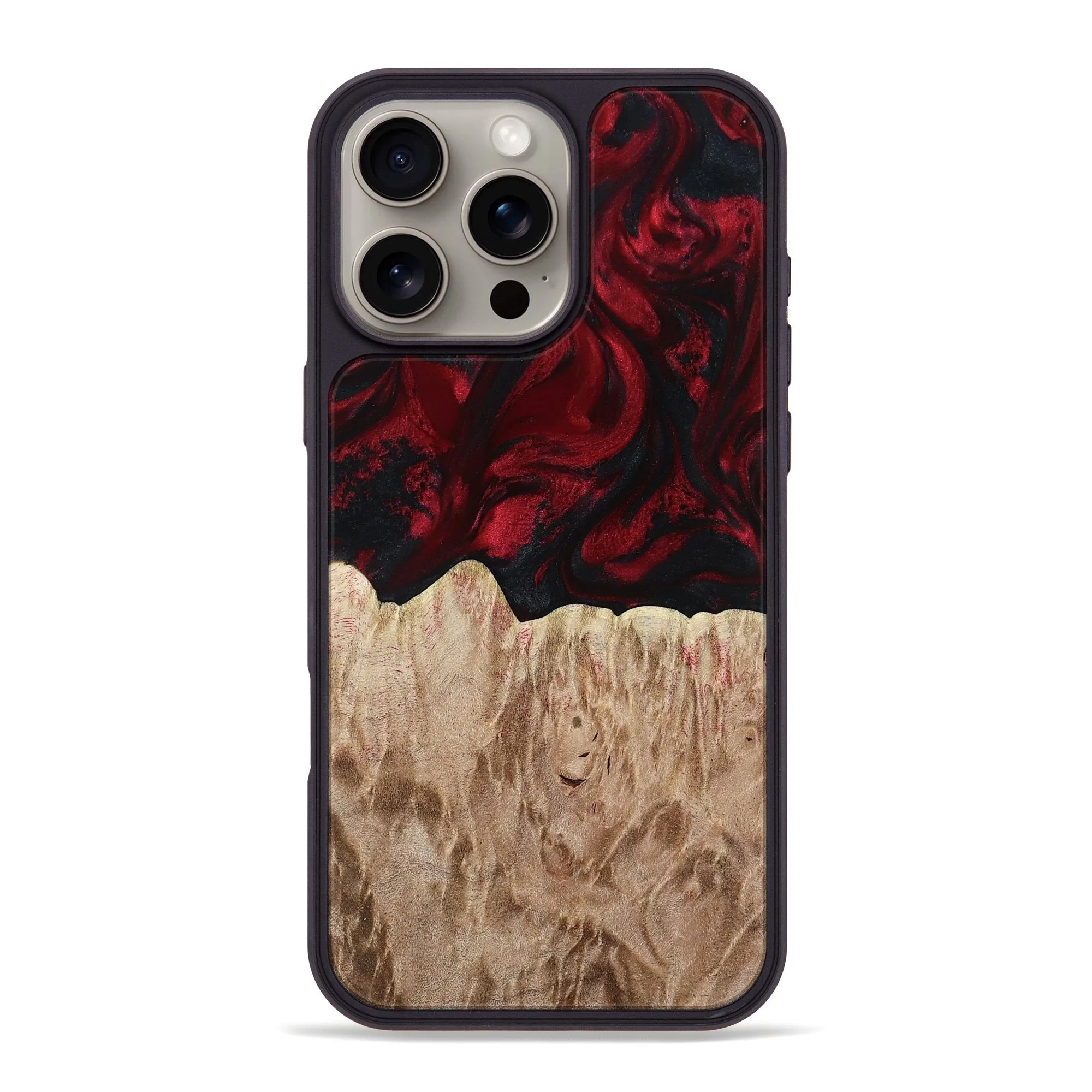 High Transparency Case Friendly Glass Iphone 16 Pro Max Wood Phone Case - Jamari (Red, 780239)