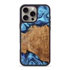 Iphone 16 Pro Max Wood Phone Case - Jamison (Blue, 778601) Anti Glare Film Anti Finger Smear